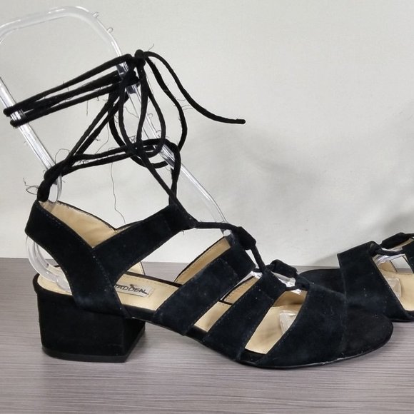 Steve Madden 'Kitty' Ghillie Sandal, Black Suede, Womens Size 8 - Picture 7 of 11